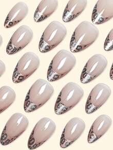 Bộ 30 miếng dán móng tay hình mắt mèo phong cách Y2K, hình hạnh nhân cỡ trung bình, miếng dán móng tay acrylic siêu bóng, họa tiết sọc hình học, in hình báo đốm màu hồng thời trang kiểu Pháp, kiểu móng tối giản, móng giả, miếng dán móng tay phù hợp cho nữ, ngọt ngào, dễ thương, tối giản, bộ dụng cụ làm móng thanh lịch, bao gồm móng giả có thể tháo rời, phù hợp cho các dịp lễ, tiệc tùng, tụ họp, hẹn hò, sử dụng hàng ngày, dụng cụ làm móng. - Hồng - Xem 2