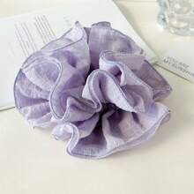 6pcs Women Multi-Color Fresh Lace Double Layer Ruffle Scrunchies, Suitable For Everyday Use