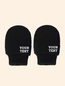 1 Pair Custom Baby Mittens, Soft And Comfortable Personalized Design, Suitable For Newborn Boys And Girls Daily Use