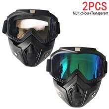 Motorcycle Mask Moto Goggle Outdoor Sport Glasses Mask Detachable Motorbike Mask Goggle Mouth Filter Adjustable Non-Slip Motocross Goggles Outdoor Motorcycle Accessories Riding Fog-Proof Mask Summer Gifts