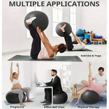 Local Shipping- Fitness, Pregnancy, And Physical Therapy, Perfect For Exercise Enthusiasts-[Fitness Ball] Posture Training Fitness Ball, Office Chair | Suitable For Balance Training, - Black - View 4