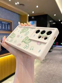 1 件超可爱绿色恐龙图案米色沙纹加厚防震手机壳，适用于 Apple///Redmi/Infinix/Vivo 防水防摔防刮 - 米色 - 查看 10