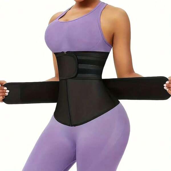 1pc Women Waist Trainer, Waist Trimmer Belt, Sauna Weight Loss Waist Cincher, Sports Waist Belt, Waist Slimmer, Waist Shaper, Abdominal Trainer Gym Accessories Lumbar Girdles