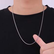dollrinboy 1pc 18K Gold Plated Stainless Steel Rope Chain Necklace For Men And Women