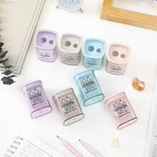 4pcs Kids Cartoon Simple Dual-Hole Pencil Sharpeners (Random Colors/Shapes), Creative Rotary Pencil Sharpener, Cute Pencil Shaver, Portable Stationery For Students Back To School
