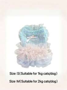 1 pezzo Elegante vestito da ballerina in tulle per cani, vestito da principessa senza maniche per outfit da festa romantico, adatto per cani piccoli, gatti, fresco in primavera/estate
