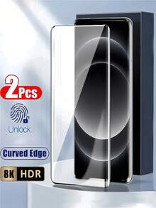 2 件 3D 曲面钢化玻璃屏幕保护膜，适用于 S23 Ultra/P60/12X/Note 14 Pro/80 Pro/Reno9/X70PRO，无气泡，易站立，牢固不脱落。支持指纹解锁，耐用不易碎，防水防震防摔防刮防指纹全覆盖 - 2個 - 查看 94