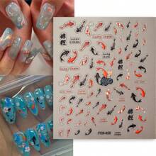 5D Koi Nail Art Stickers – Raised 3D Design For Stunning Nail Decor – Professional Quality Nail Stickers For Creative Manicure And DIY Nail Art