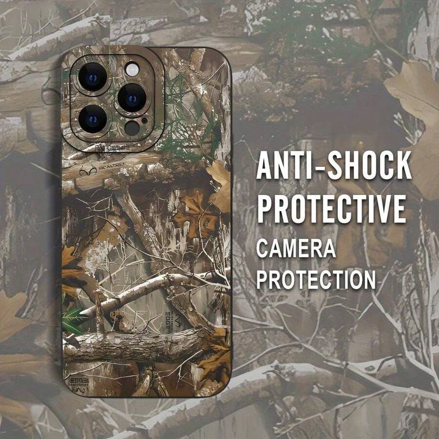 RealTree Edge Pattern Angel Eye Scrub TPU CASE Full-Body Protection Shockproof Anti-Fall TPU Phone Case Color: Black White For Men Women For IPhone 16 15 14 13 12 11 XS XR X 7 8 6s Mini Plus Pro Max SE - màu đen - Xem 1
