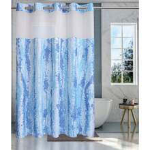 Wide Hotel Fabric Shower Curtain With Snap In Liner 108" X 74" For Bathroom Machine Washable Waterproof Repellent Shower Curtain (White 108" (W) X 74"(H)) - 渲染-藍色 - 查看 1
