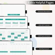 Sailingvan 1 本日记本 2026 年每日一页 A5，从 2026 年 1 月到 2026 年 12 月，带月视图的预约簿，带松紧带封口，笔环，彩色标签，内袋，A5（5.7 英寸 X 8.3 英寸） - A5 - 查看 6