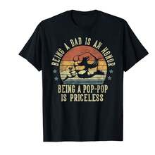 Being A Dad Is An Honor Being A Pop-Pop Is Priceless Poppop T-Shirt{Lun Father's Day Gifts - Black - View 1