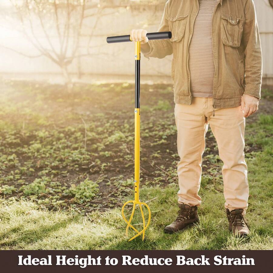 Pure Garden Hand Tiller For Gardening - Adjustable Height Manual Twist Tiller Claw Hand Tiller Garden Tool - Soil Aerator, Garden Cultivator, Hand Tiller, Or Compost Aerator Tool - Garden Hand Tools - 1 - View 1