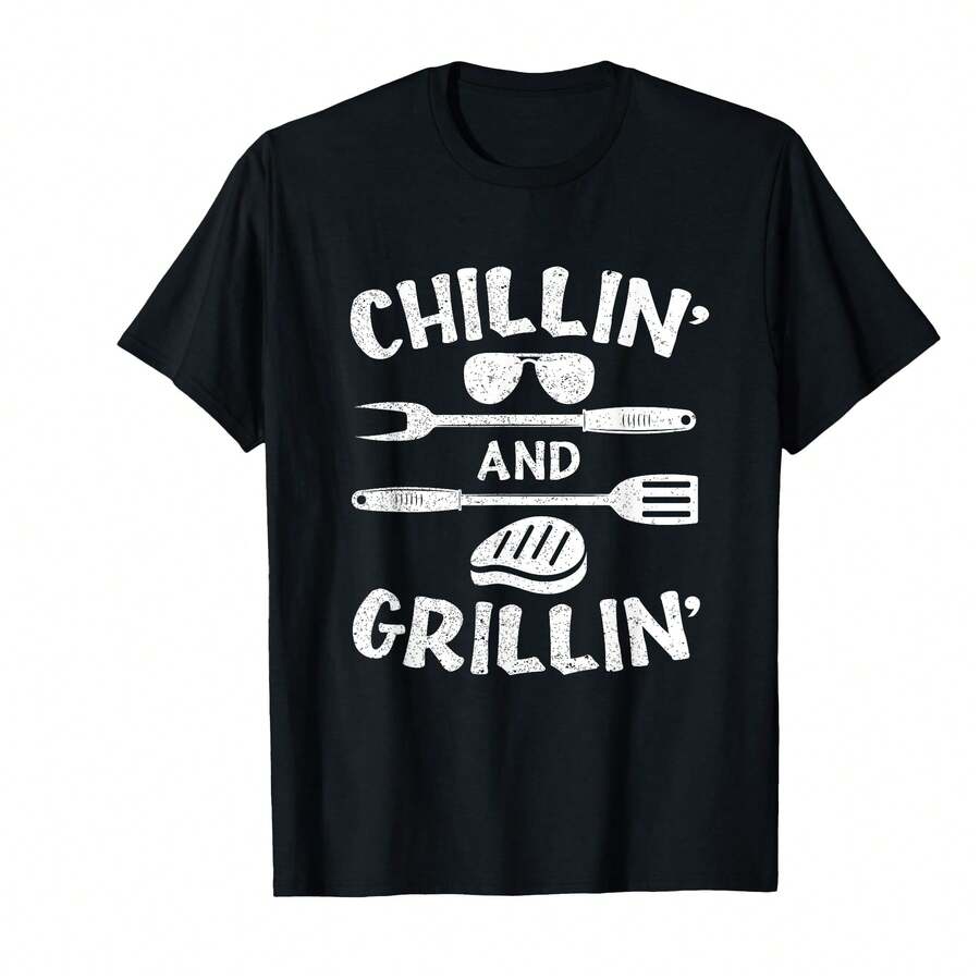 Bbq Barbecue Pit Men Women Kids Bbq Dad Costume For Kids T-Shirt]Kiv Christmas Gifts - Black - View 1