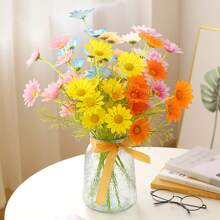 6Pcs Artificial Chamomile Flowers (Yellow)- Realistic European Daisy Fake Flowers For Home Decor, Spring Summer Table Centerpiece, Wedding, Party, Office Desk Decorations,Garden Decor,Outdoor Plant,Gardening,Pink Fake Flowers