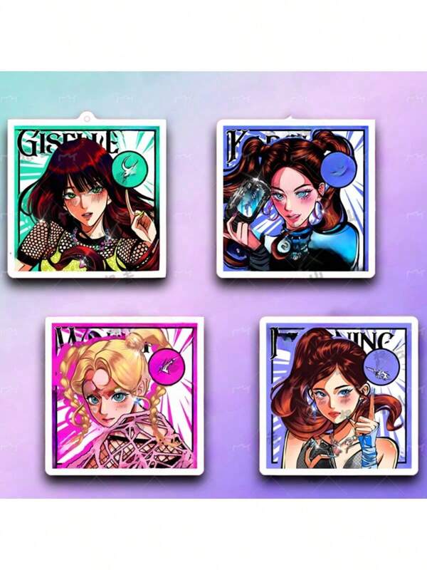 1 件 Kpop AESPA Karina Winter Ningning Giselle 钥匙扣情人节礼物方形钥匙扣女士钥匙扣汽车钥匙钱包吊坠手提包背包配饰订婚婚礼生日派对礼物