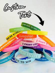 Personalized Bracelet, Customizable Wristband, Suitable For Parties, Birthdays, Halloween, Christmas, Weddings, Promotions And Corporate Events Inspirational Silicone Wristband | Multi-Color "Never Give Up" Inspirational Bracelet | Durable And Flexible | Great For Sports, Parties And Daily Inspiration | Perfect Gift For Birthdays And Valentine's Day, Inspiring Silicone Beads - Multicolor - View 1