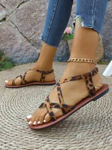 Sandalias de verano nuevas para niñas, sandalias planas cómodas con banda elástica, sandalias casuales ligeras con tiras entrecruzadas