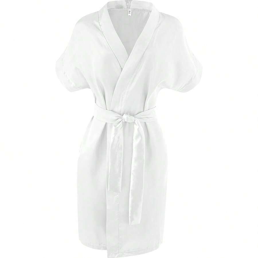 ESTRELA VEGA Robe Cetim Roupão Feminino Elegante  Noiva e Madrinha