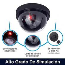 2 Pieza Cámara De Seguridad Falsa Realista, Cámara Semi-Domo Simulada, a Prueba De Agua Para Interiores/Exteriores Con Luz LED Roja Intermitente, Apta Para El Hogar Y Los Negocios - Negro - Ver 2