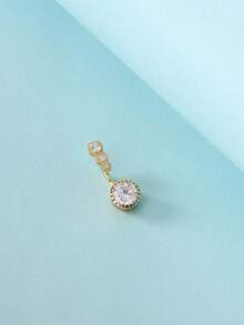 4pcs Fashionable & Sexy Water Drop Cubic Zirconia Belly Button Rings, Body Piercing Jewelry Set For Women