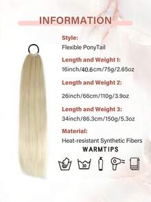 16inch/26 Inch/34 Inch Ponytail Extensions, Versatile Elastic Band Light Brown To Blonde Ponytail Heat Resistant Extension For Women, Long Straight DIY Wrap Around Ponytail Soft Natural Synthetic Pony Tails For Women Daily Cosplay And Christmas Music Festival Carnival New Year Gifts Used - Multicolor - View 5