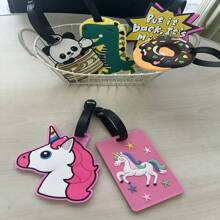 1pc/2pcs Cute Unicorn Luggage Tag Bag Charm, Pink Series, Perfect For Luggage, Backpack, Unique Gift For Boyfriend, Girlfriend Suitcase Tag Pendant Holiday Vacation For Travel For Honeymoon For College For School Bag For Flying For Cruise For Bags Portable Anti-Lost