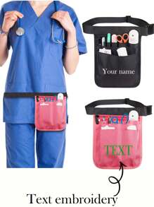 Personalized Multi-Pocket Adjustable Nurse Waist Bag, Suitable For Scissors, Bandages, Etc. - Made Of Nylon, Ideal For Nurses And Doctors, Nurse's Day Gift