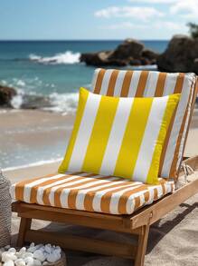 1 Stück gestreifter Farbblockkissenbezug, Orange erhältlich, wasserdichter Kissenbezug, geeignet für Zuhause Sofa Schlafzimmer, Strand Outdoor Nutzung, ohne Kissenfüllung, verdeckter Reißverschluss Kissenbezüge Raumdekoration Heimdekoration Schlafzimmerdekoration Kissenbezug