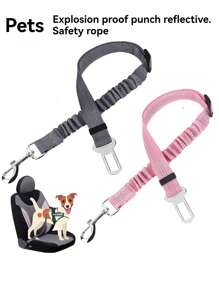 1pc Pet Car Restraint, Dog Leash, Cat Car Leash, Retractable Shock-Absorbing Reflective Strap Tether Leash, Forr Pet Travel!