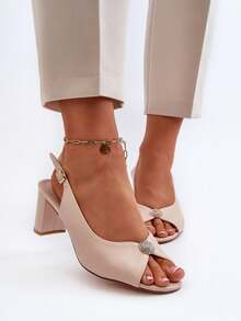 Women's Fashion Daily Wear Peep Toe Buckle Design High Heel Sandals - Beige - View 1
