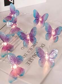 1pc Romantic 3D Butterfly LED Fairy Light, Artistic Decorative Butterfly Animal Theme, Battery Powered, Perfect For Valentine's Day Decor, Ideal Birthday Gift, Wedding Decoration, Suitable For Indoor Home & Outdoor Garden, Bedroom, Park, Festival Party Ambience Lighting, Wedding Table Center Piece, Thanksgiving, New Year, Floral Arrangement, 59/118ft, For Flowers, Gifts And Decor, Dreamlike Ambiance