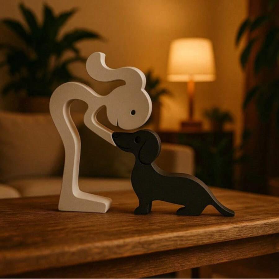 Family Pet And Owner Table Decoration - Love That Decorates Your Home - 黑與白 - 查看 1