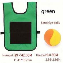 Interactive Sticky Ball Vest Game - Outdoor Sports Toy With Catching And Throwing Targets, Available In Red, Green, Blue, Yellow (Ball Color Shipped Randomly) - Multicolor - View 8