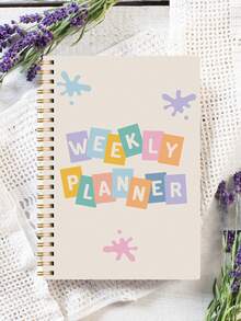 1pc Weekly Agenda Planner – A5 Undated Notebook With Time Slots, Checklist, Mood Journal & Workout Log, 96 Pages,Task Management & Personal Organizer, Office & School Supplies, Back To School - Multicolor - View 3
