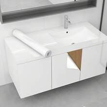 1 Roll Of Peeled And Glued Kitchen Wallpaper, Oil-Proof And Waterproof Wall Vinyl Contact Paper, Easy To Apply To Countertops And Furniture, Removable PVC Wall Decals For Home Decoration And Room Decoration Wall Paper Wall Stickers Wall Decor Wall Sticker - White - View 3