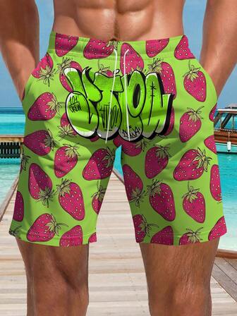 Men's Beach Summer Outdoor Vacation Beach Shorts Printed Casual Shorts - Drawstring Quick Drying. Hawaii