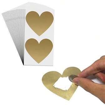 50 Pcs / Set Golden Love Scratch Card Coating DIY Postcard Scratch Coating Wedding Message Card Multifunctional Crafts Sticker