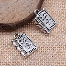 Accesorio de 12x18mm y 1.7g, colgante con forma de libro de cuentos "Érase una vez" para uso diario