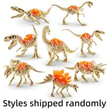 ZURU  Dino Fossil Find - 剑龙挖掘恐龙化石套装收藏玩具，含粘液，多色，小号