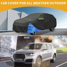 Car Cover Waterproof All Weather 210D, UV Sun Rain Protection, With Left Side Zipper - Black Blue for CRV - View 2