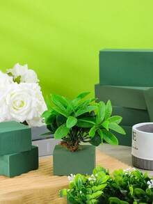 1/3/6/10/20pcs Floral Mud Blocks, Suitable For Fresh Flowers And Artificial Flowers DIY Decoration, Green Floral Mud Blocks, Can Be Used For Flower Arranging, Plant Decoration And Handicrafts, Spring Floral Decoration, Home, Wedding, Birthday Party, Floral Supplies, Party Decoration And Garden Decoration, Tabletop Decoration, Plastic Artificial Flowers, Mother''s Day, Father''s Day - Green - View 8