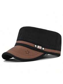 1 pièce Casquette de baseball unisexe couleur unie avec motif lettre, casquette snapback polyester polyvalente pour les activités de plein air et le port quotidien