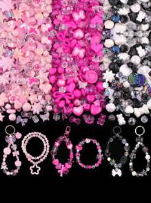20g Acrylic Beads Spacer Beads For Bracelet Making Heart, Bow, Flower, Star, Colored Beads DIY Jewelry Pendant Mobile Phone Link Accessories