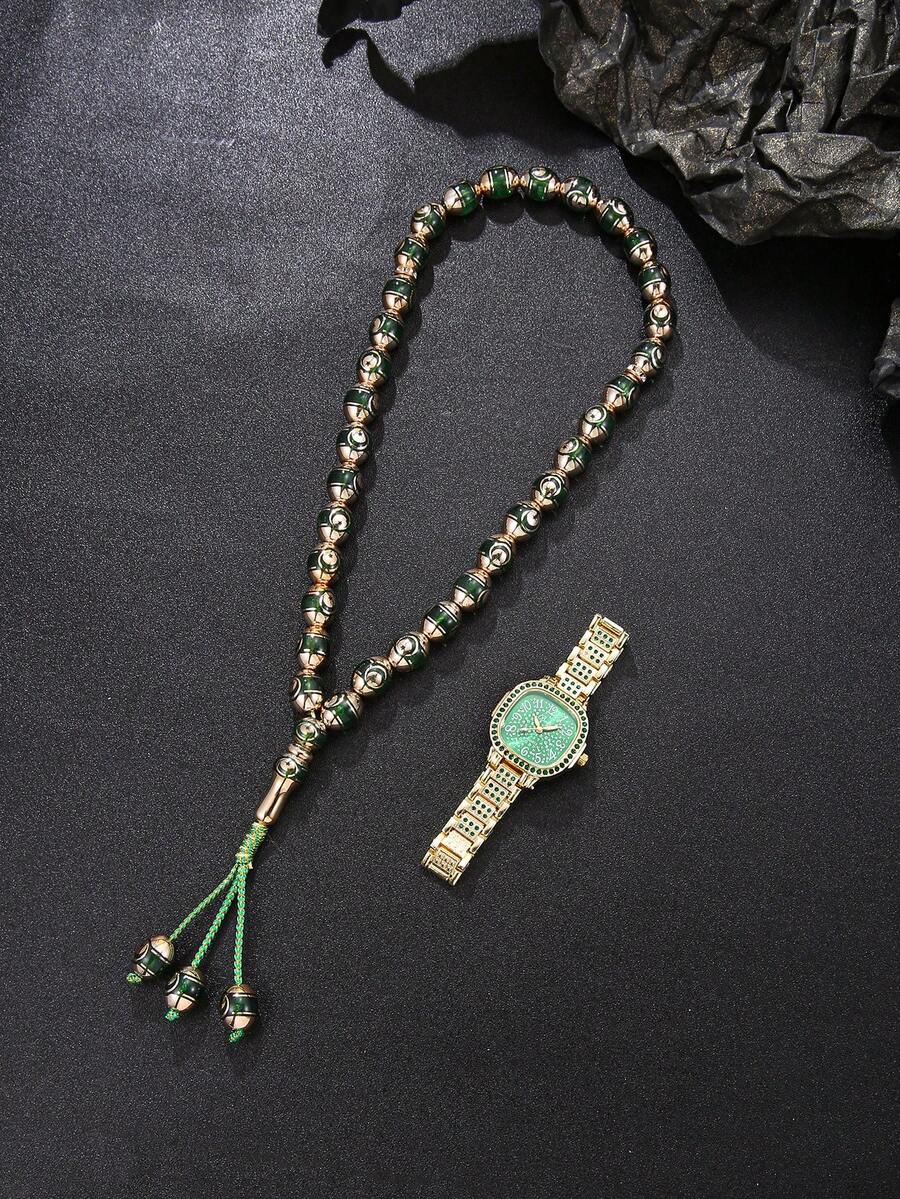 时尚个性化专属腕表：青少年腕表，掌控时间节奏；念珠，展现独特气质 - 金色 - 查看 1