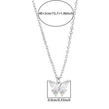 Collar de mariposa brillante de plata S925, cadena de clavícula de mariposa elegante y femenina, accesorio de moda
