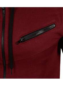 Sweatshirt Coat Cold Weather Blouse Sports Jacket Open Tracksuit - Burdeos - Ver 4