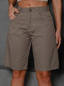 Women's Jorts Bermuda Shorts In Twill - 摩卡棕 - 查看 3