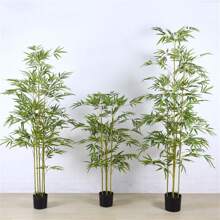 Árbol de bambú artificial, árboles artificiales en macetas con tronco realista y hojas de seda, plantas de bambú artificial para decoración interior y exterior en casa, oficina, restaurante.