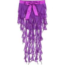 1 Piece Women's Belly Dance Hip Scarf Belt Skirt With Lace-Up Tassel Hem Wave Skirt - Multicolor - View 8